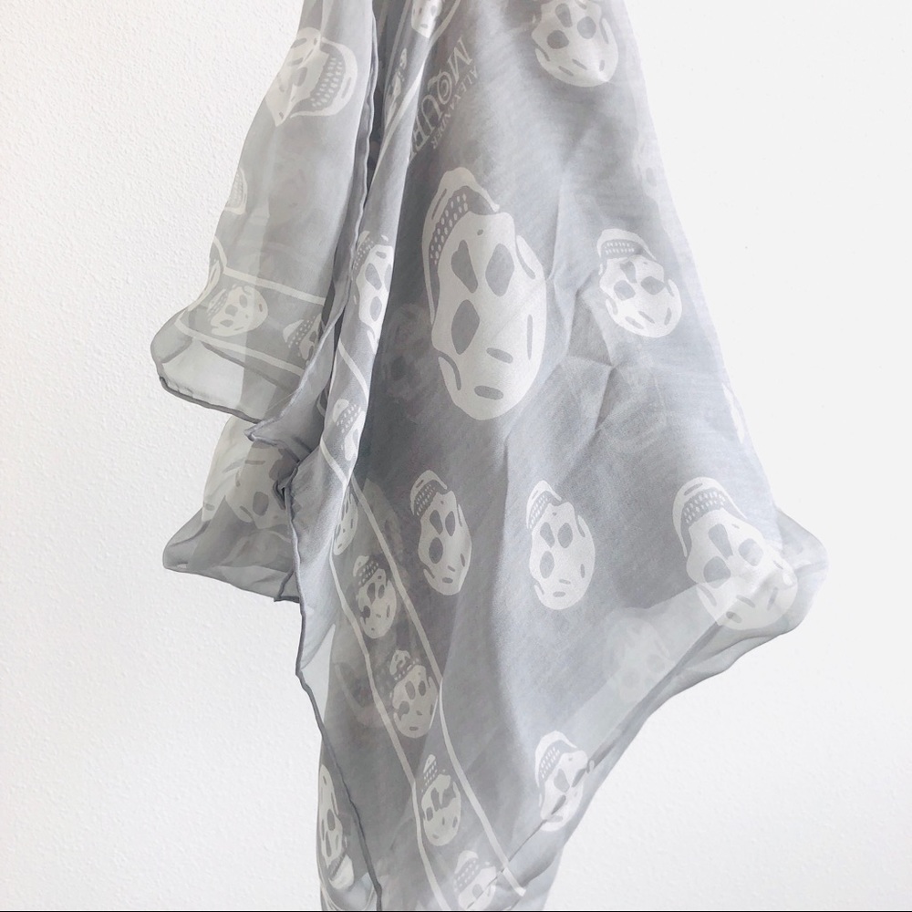 Alexander McQueen Skull Sulk Chiffon Scarf